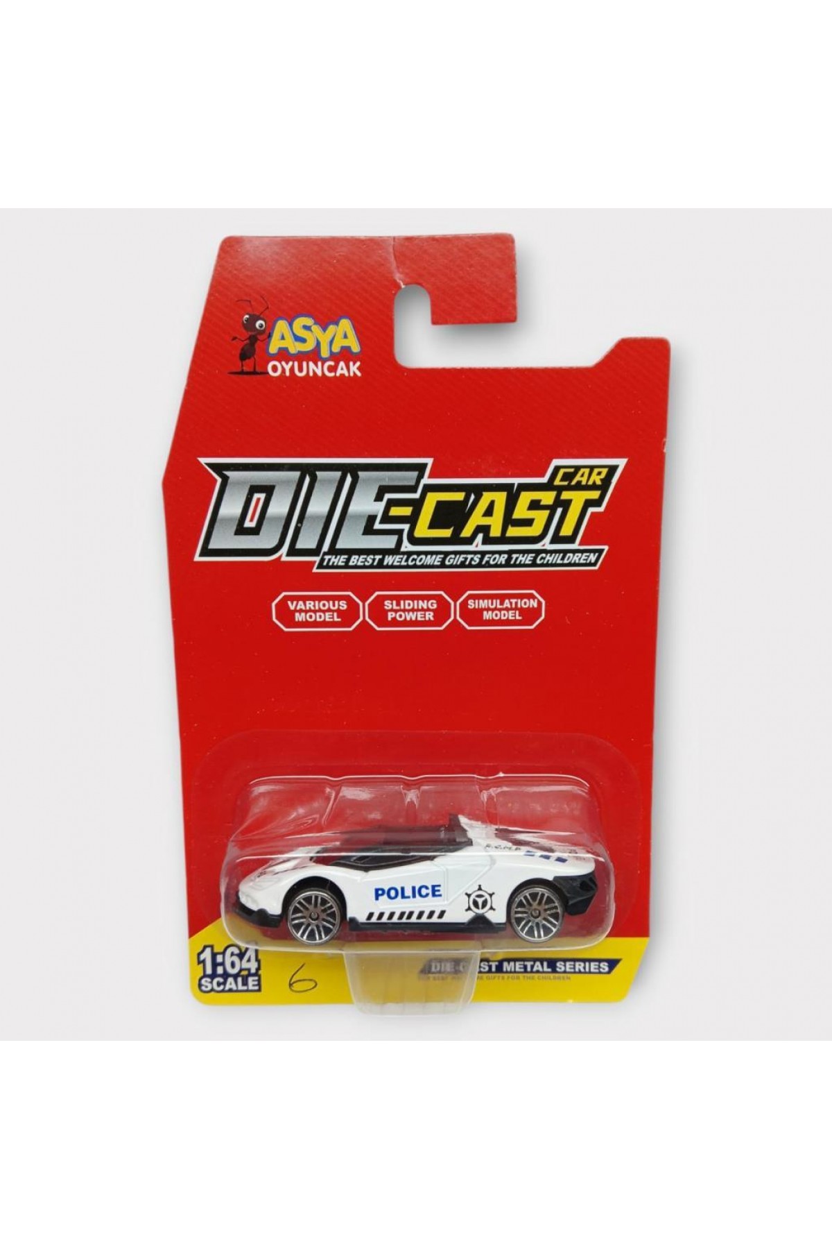 Metal Mini Polis Arabası 8 cm - Polis - 6 (Lisinya) Metal Mini Polis Arabası 8 cm - Polis - 6 (Lisinya)