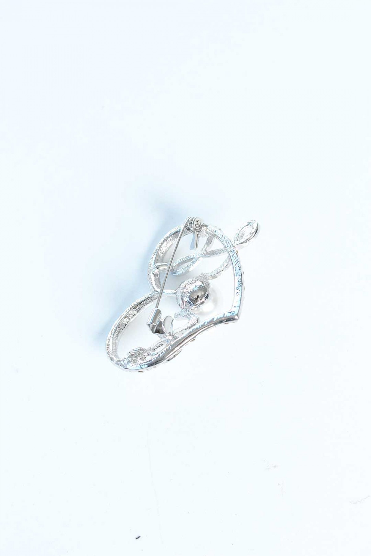 Zirkon Taşlı Metal Broş - Lisinya