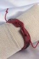 Bordo Renk Siyah İpli Deri Erkek Bileklik - Lisinya