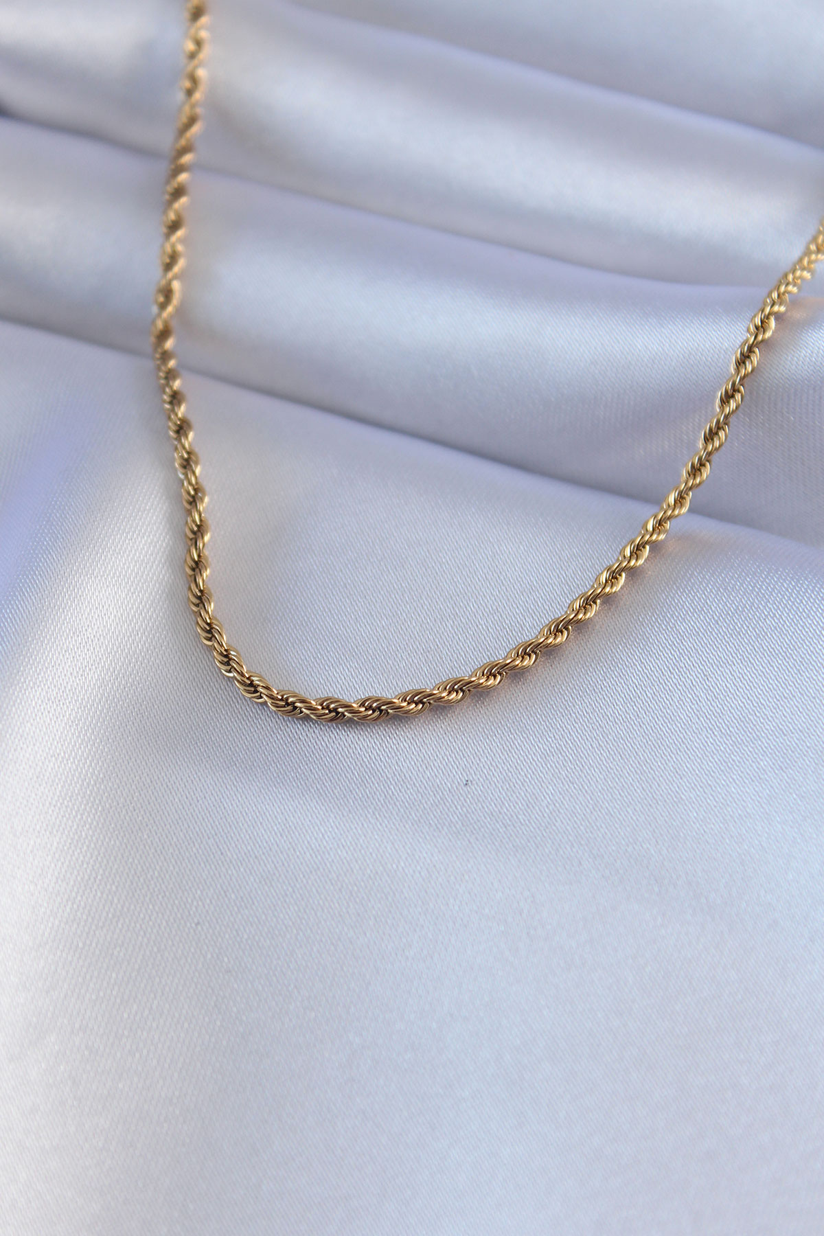 316L Çelik Gold Renk Burgu Model 45 cm Kadın Kolye - Lisinya