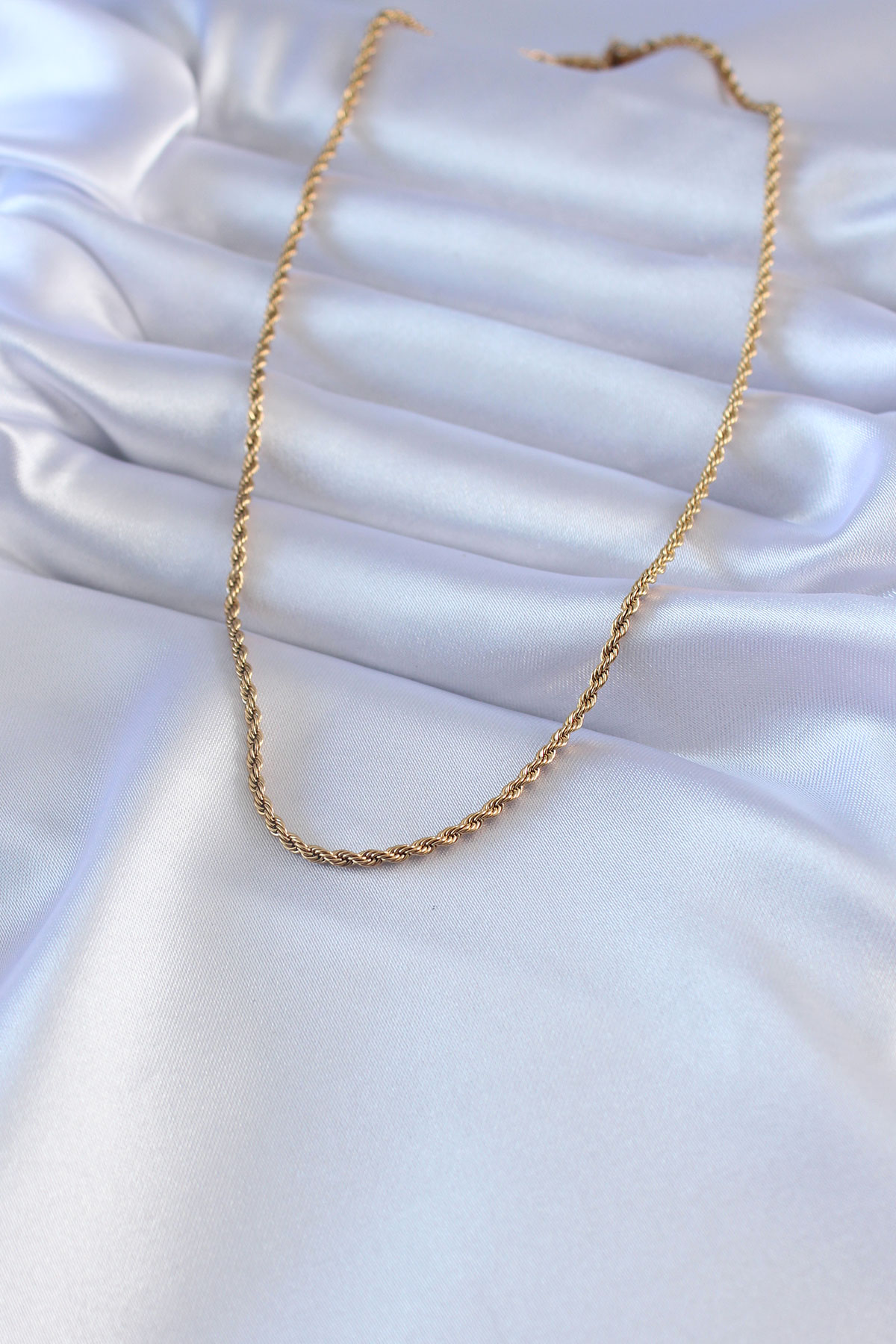 316L Çelik Gold Renk Burgu Model 45 cm Kadın Kolye - Lisinya