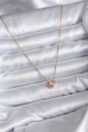 316L Çelik Zincir Gold Renk Pembe Zirkon Taşlı Charm Kadın Kolye - Lisinya