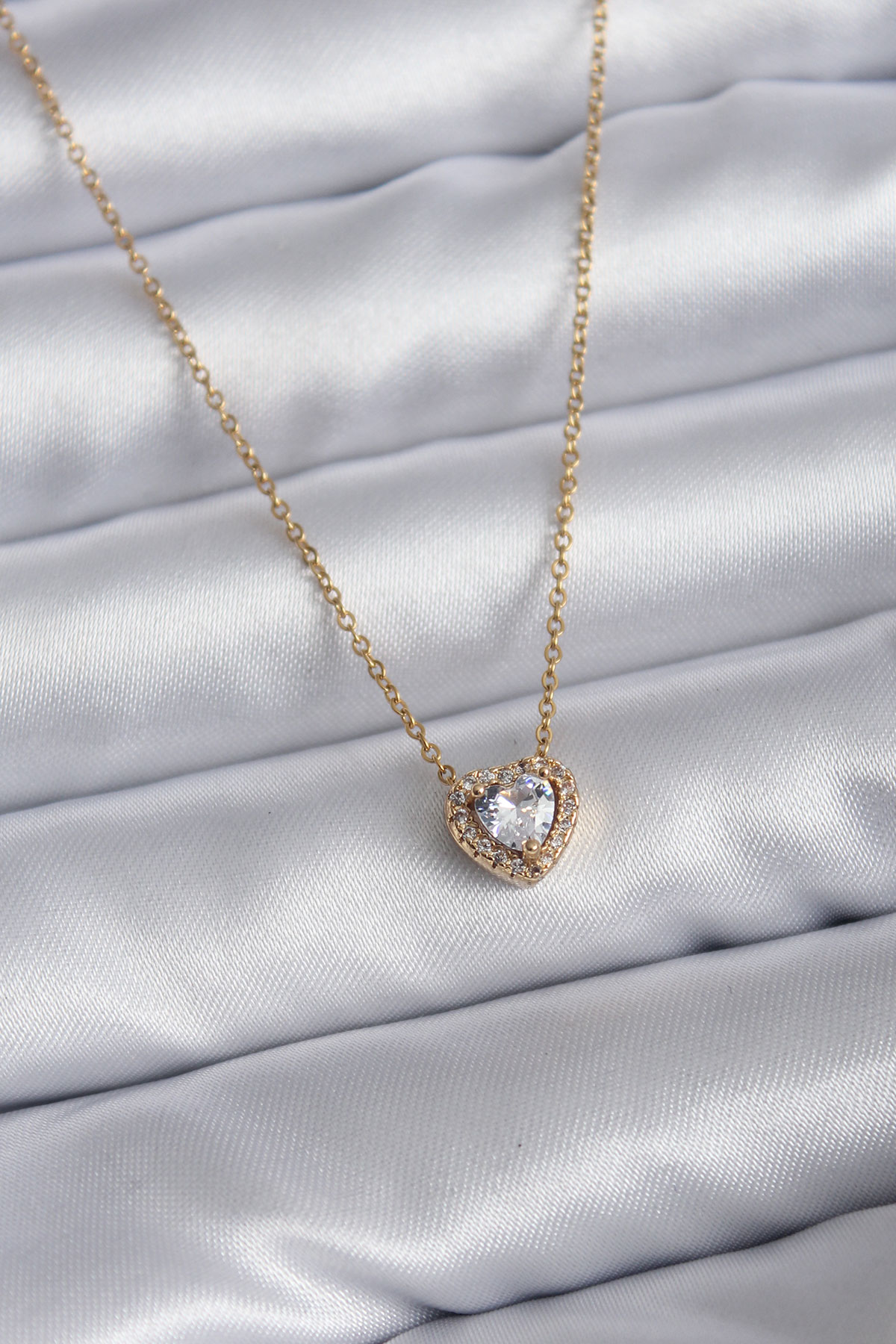 316L Çelik Zincir Gold Renk Charm Kadın Kolye - Lisinya