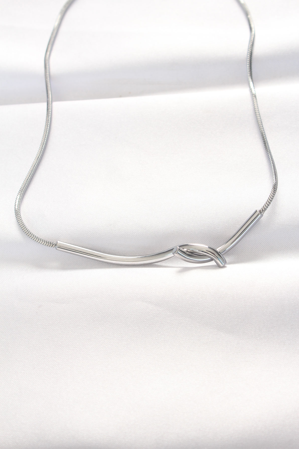 316L Çelik Silver Renk Kolye - Lisinya