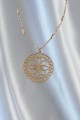 316L Çelik Zincir Gold Renk Lotus Model Kolye - Lisinya