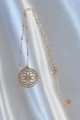 316L Çelik Zincir Gold Renk Lotus Model Kolye - Lisinya