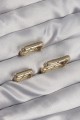 Pirinç Gold Renk Renkli Zirkon Taşlı Kare Model Küpe Seti - Lisinya