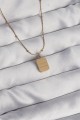 316L Çelik Gold Renk Kare Charm Model Kolye - Lisinya
