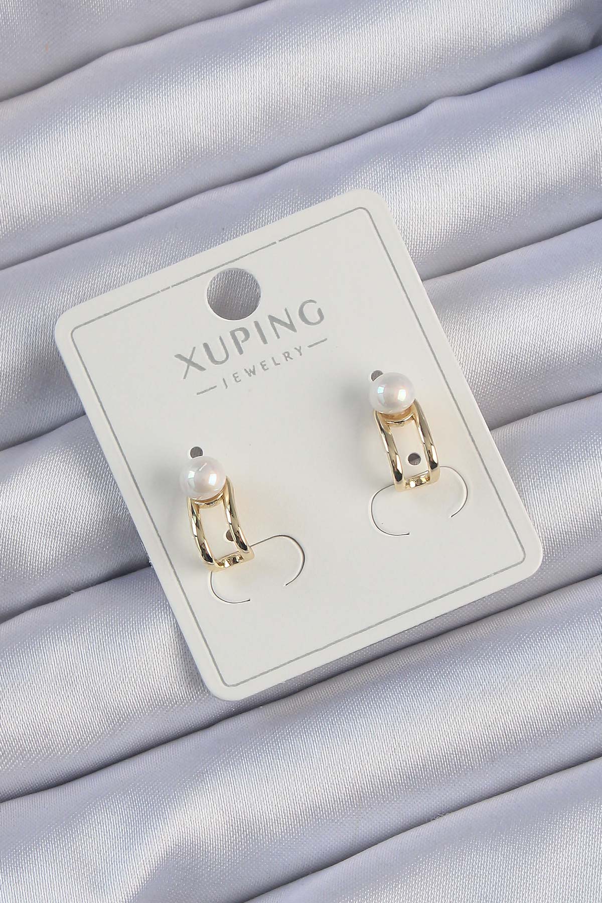 Xuping Gold Renk İnci Taşlı Halka Küpe - Lisinya