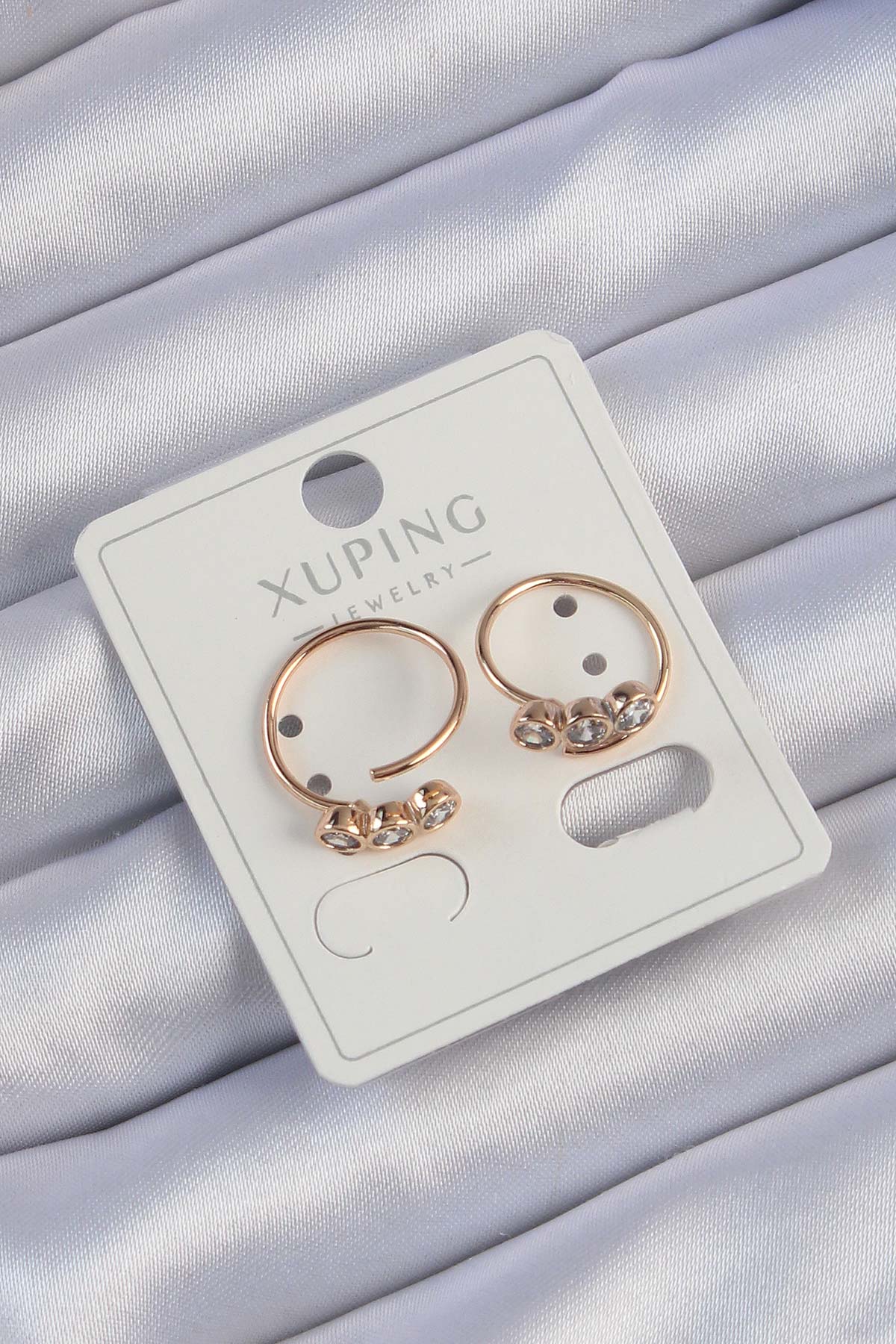 Xuping Rose Renk Zirkon Taşlı Su Yolu Küpe - Lisinya