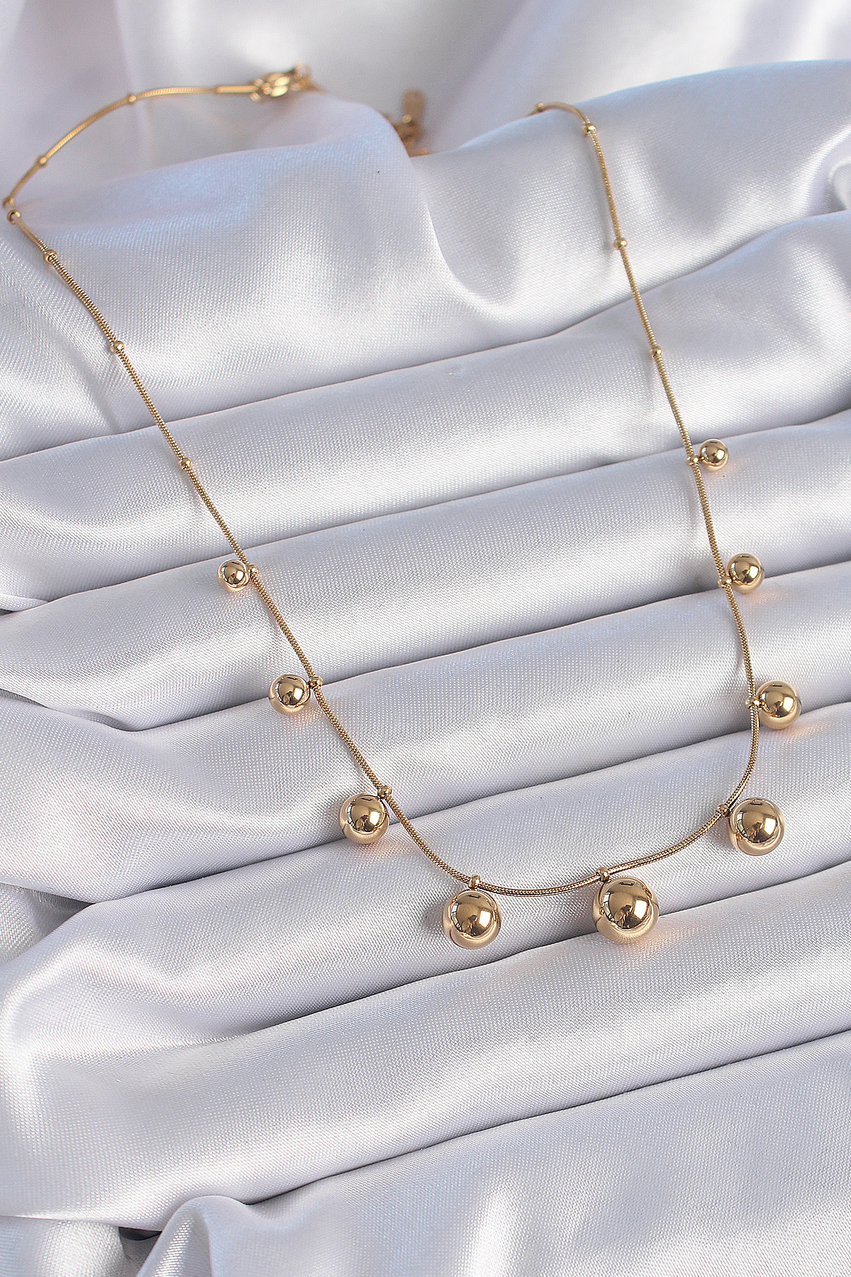 316L Çelik Gold Renk Top Model Kadın Kolye - Lisinya