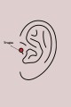 316L Çelik Gold Renk Zirkon Taşlı Çiçek Model Tragus Piercing - Lisinya