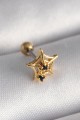 316L Çelik Gold Renk Siyah Zirkon Taş Detay Örümcek Ağ Model Tragus Piercing - Lisinya