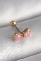 316L Çelik Gold Renk Pembe Fiyonk Model Tragus Piercing - Lisinya