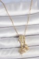 316L Çelik Gold Renk Zirkon Taşlı Sallantı Melek Figür Charm Kadın Kolye - Lisinya 316L Çelik Gold Renk Zirkon Taşlı Sallantı Melek Figür Charm Kadın Kolye - Lisinya