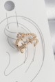 Pirinç Gold Renk Zirkon Taşlı Yıldız Model Kadın Kıkırdak Küpe - Lisinya