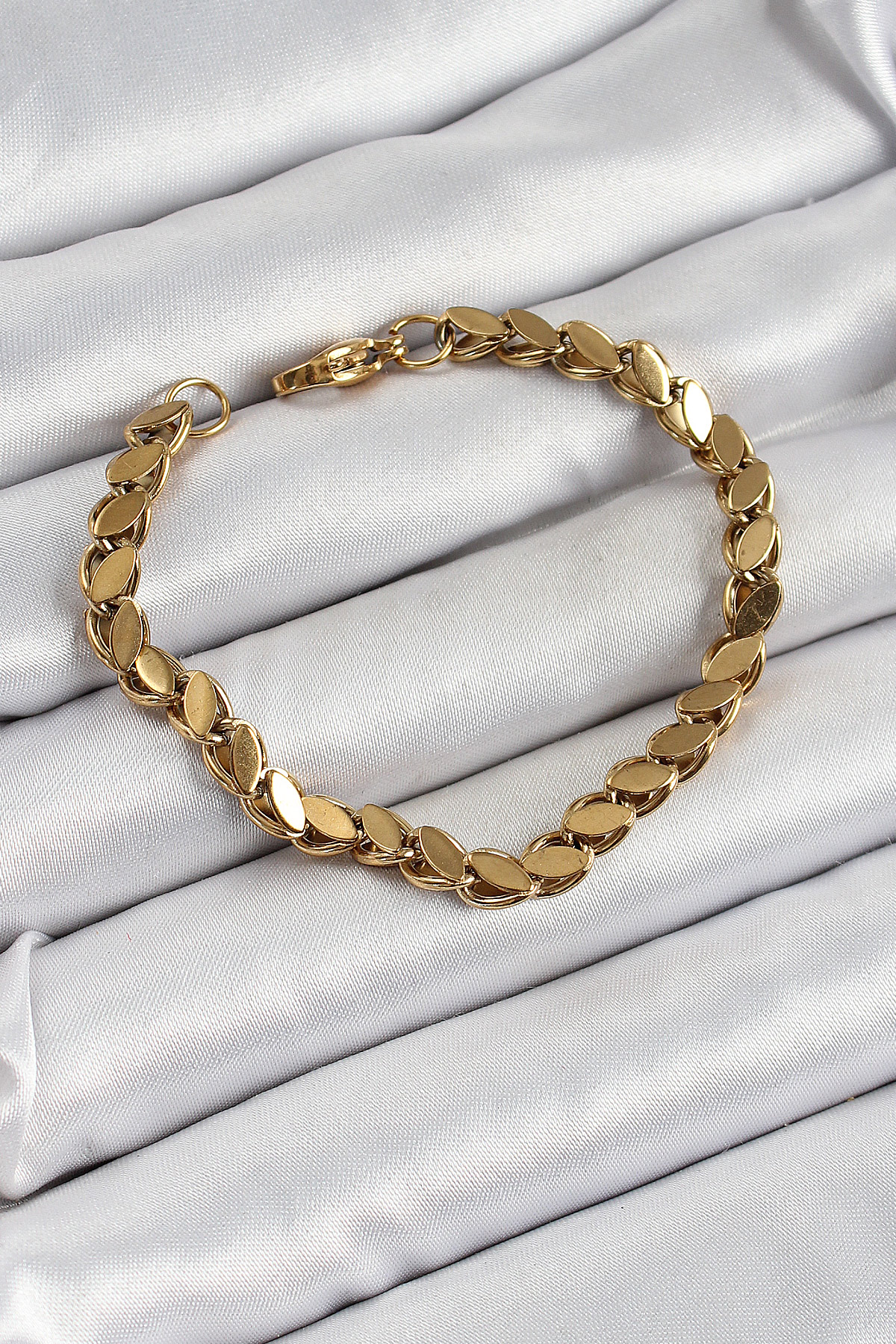 316L Çelik Arpa Model Gold Renk Kadın Bilekik - Lisinya