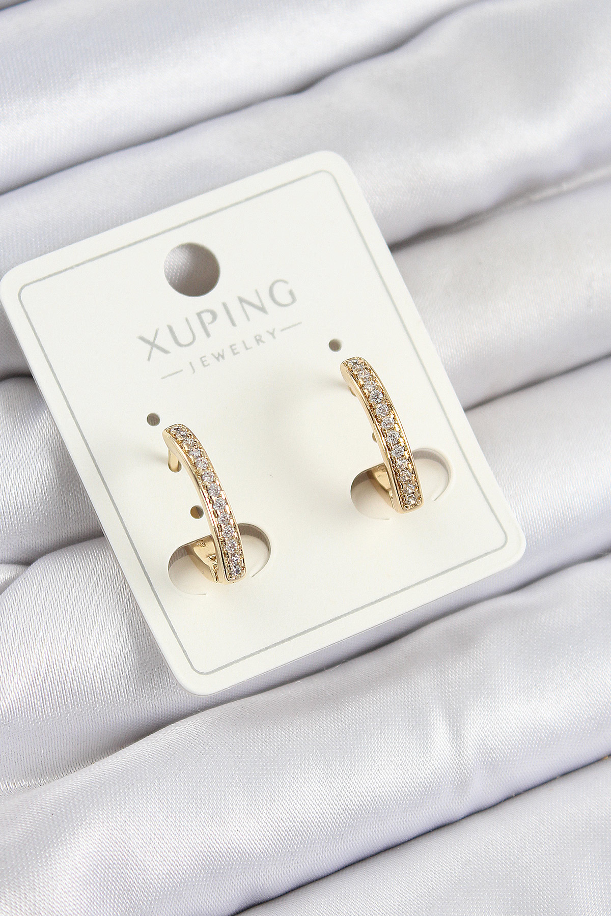 Xuping Zirkon Taşlı I Model Gold Renk Kadın Küpe - Lisinya