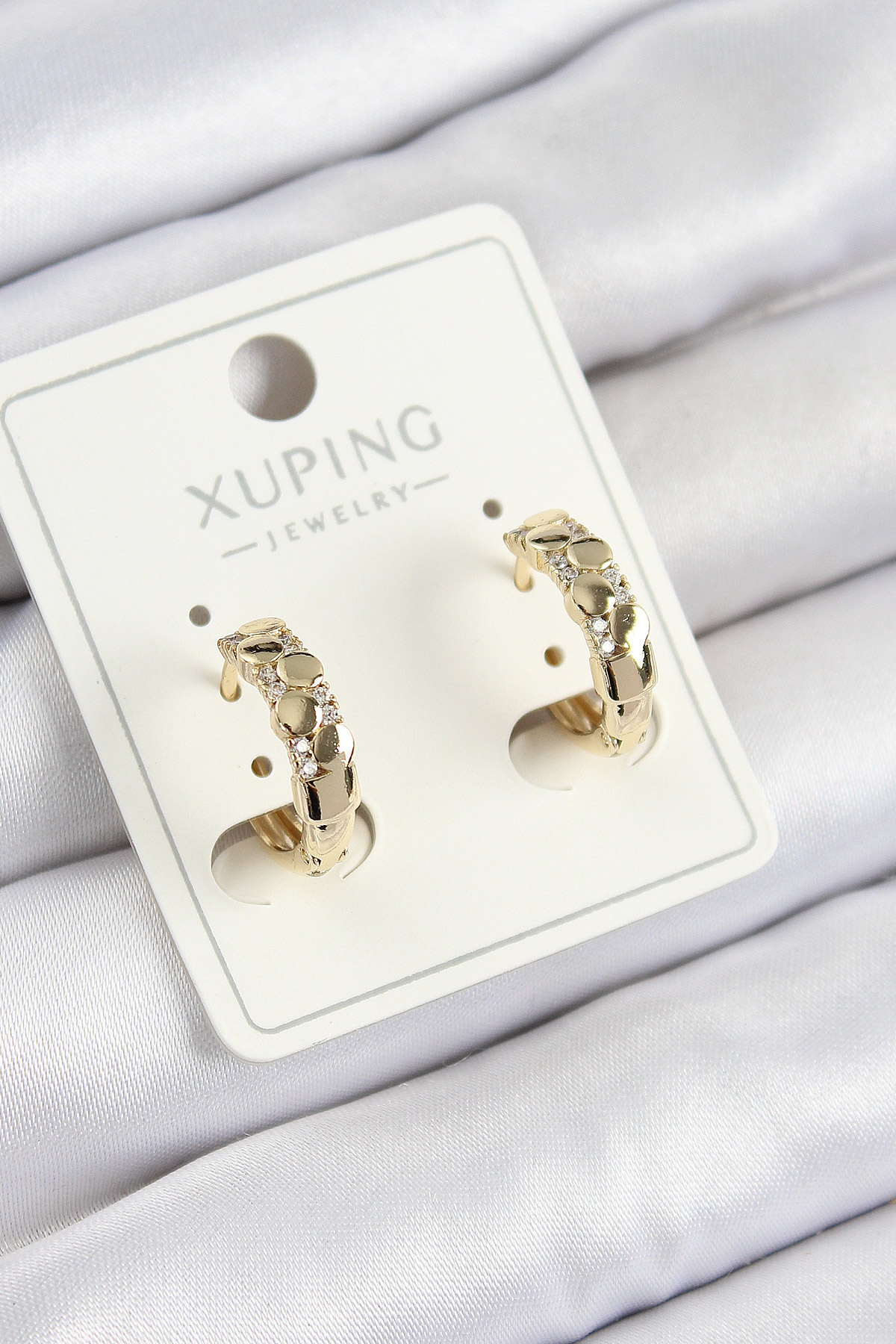 Xuping Zirkon Taşlı Halka Model Gold Renk Kadın Küpe - Lisinya