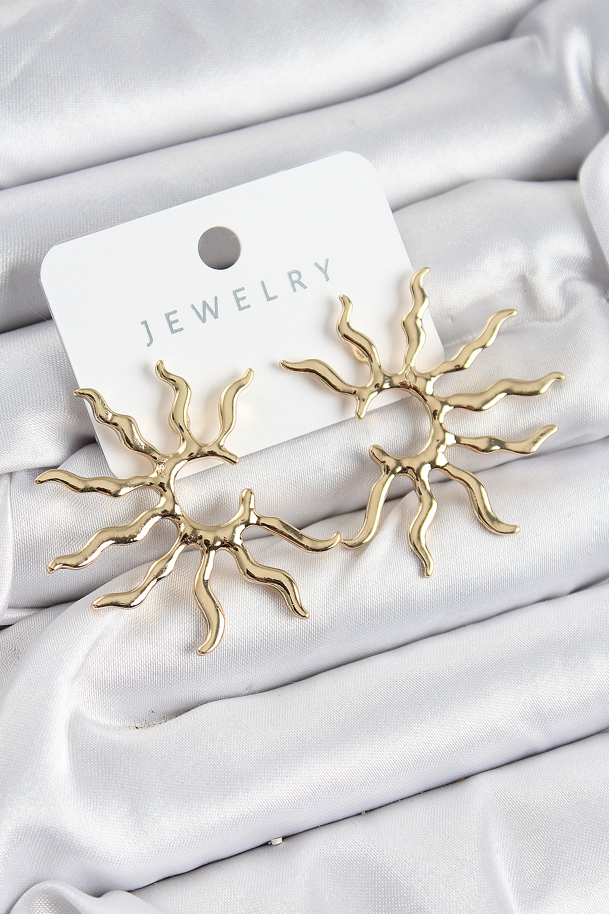 Pirinç Güneş Model Gold Renk Kadın Küpe - Lisinya
