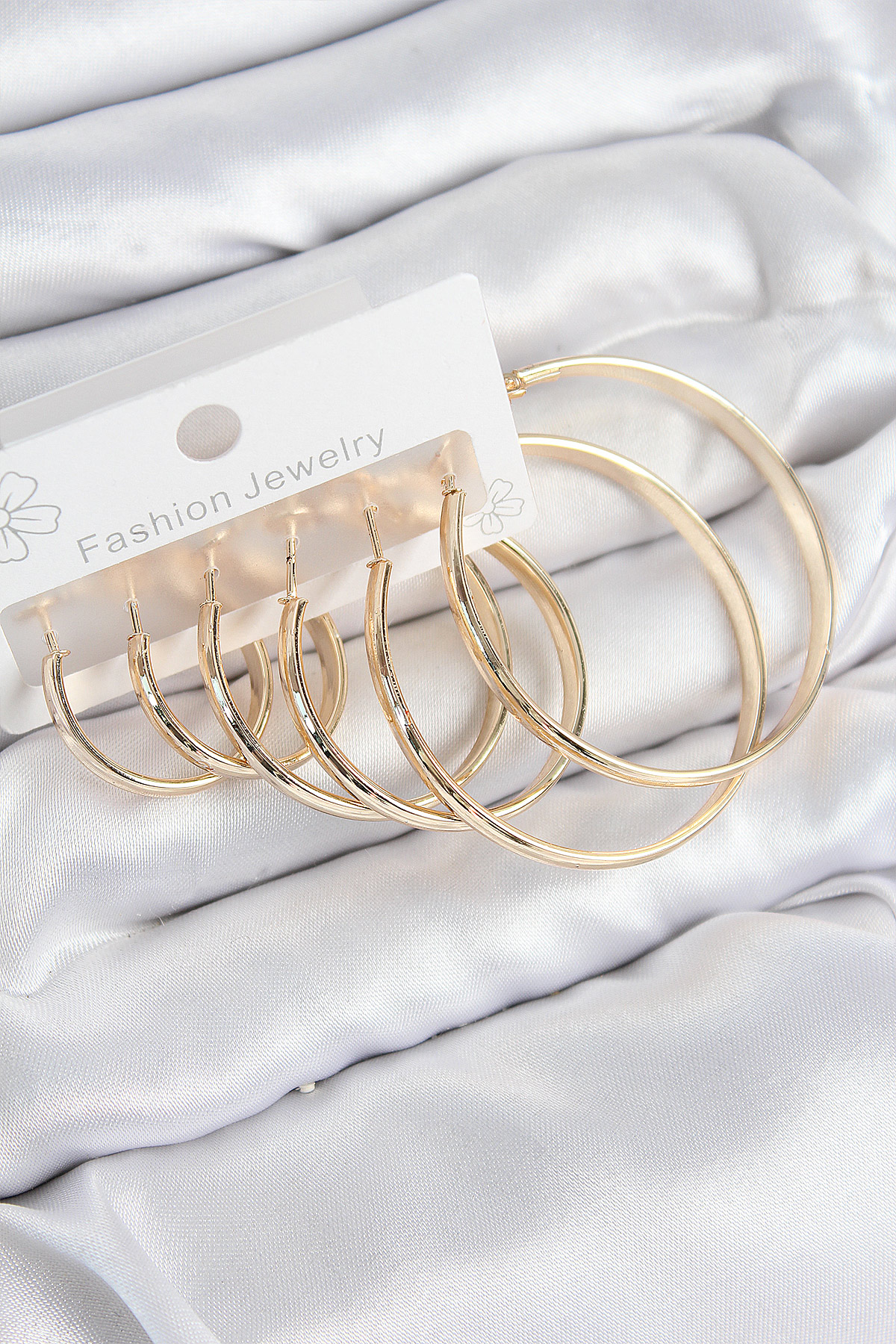 Pirinç Halka Model Gold Renk Kadın Set Küpe - Lisinya