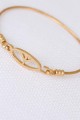 Gold Metal Çelik Figürlü Erkek Kelepçe Bileklik - Lisinya