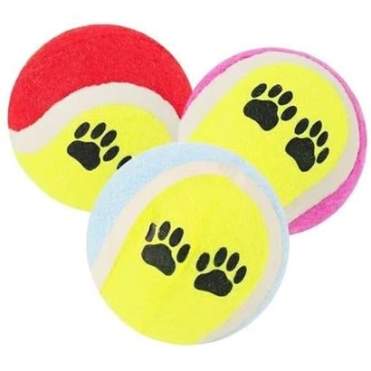 3lü Renkli Desenli Tenis Topu Kedi Köpek Oyuncağı ( Lisinya )