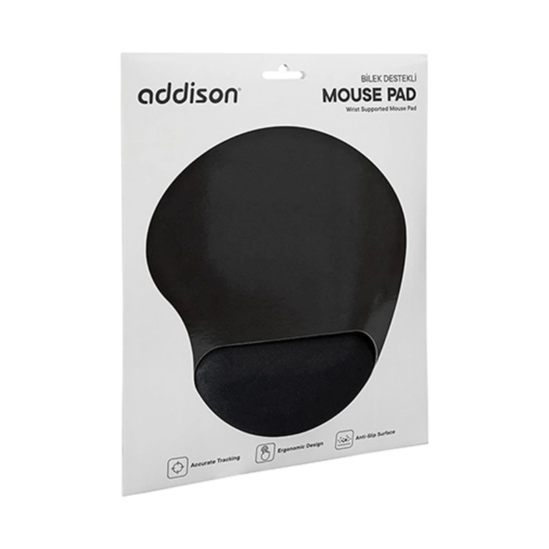 Addıson 300521 Bileklikli Lüks Siyah Mouse Pad ( Lisinya )