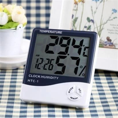 Bebek Odası Masaüstü Dijital Termometre Nem Ölçer Higrometre Saat ( Lisinya )