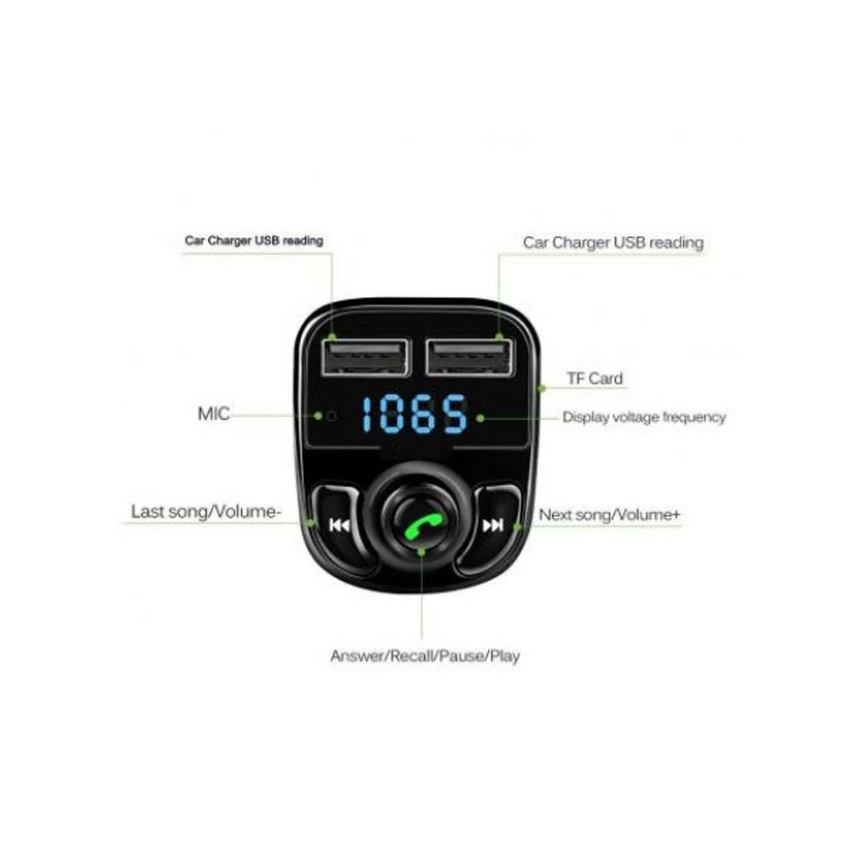 Bluetooth Fm Transmitter Car X8 ( Lisinya )