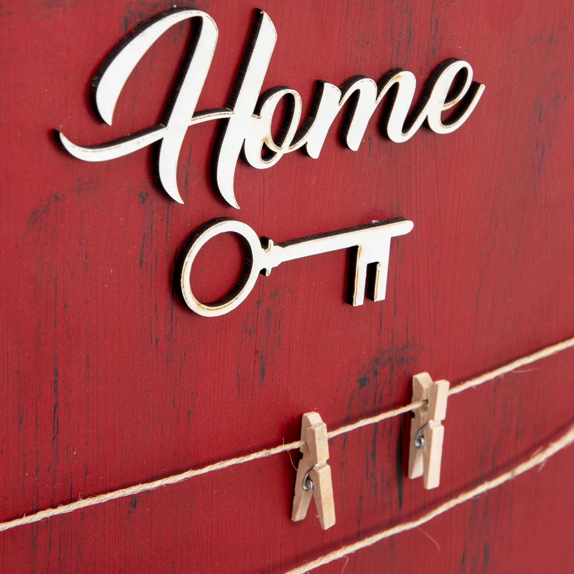 Dekoratif Home Keys Ahşap Resimlik Ve Notluk (kırmızı) ( Lisinya )