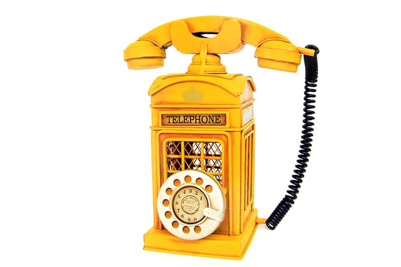 Vintage Tasarım Dekoratif Metal Ahizeli Telefon Kumbara ( Lisinya )