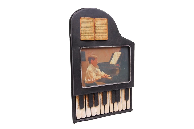 Vintage Tasarım Dekoratif Metal Çerçeve Piyano Temalı ( Lisinya )