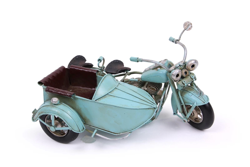 Vintage Tasarım Dekoratif Metal Motosiklet Sepetli ( Lisinya )