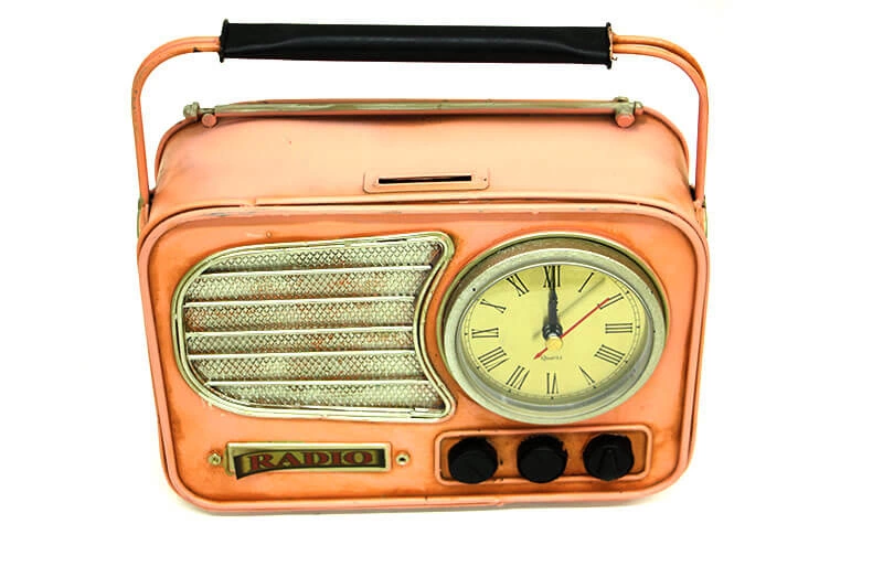 Vintage Tasarım Dekoratif Metal Radyo Saat ( Lisinya )