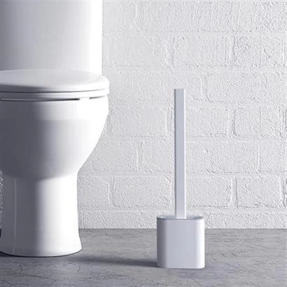 Duvara Monte Edilebilir Kapaklı Askılı Klozet Yumuşak Silikon Başlıklı Tuvalet Fırçası Seti ( Lisinya )