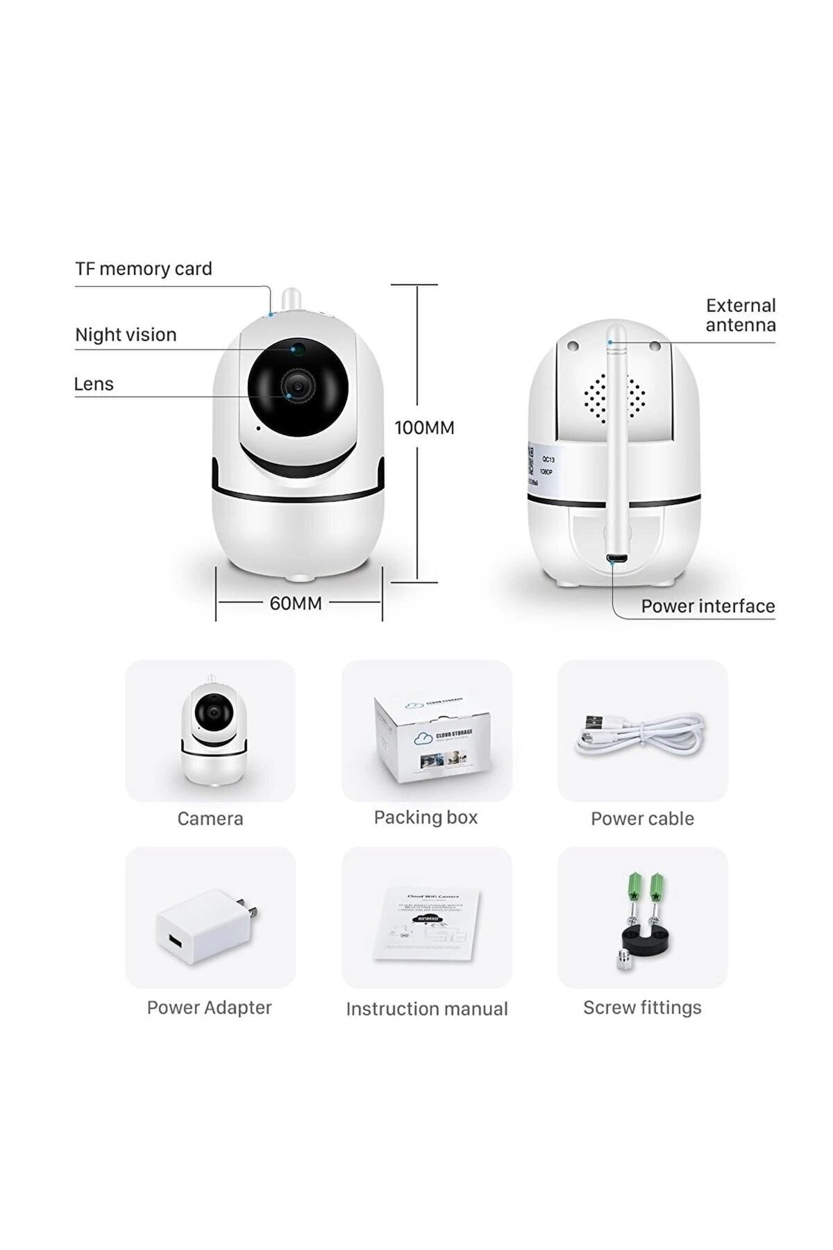 Ev Güvenlik Kamerası, Bebek Izleme, Bebek Monitoring Kamerası, Hareket Algılama , Sesli Görüşme ( Lisinya )