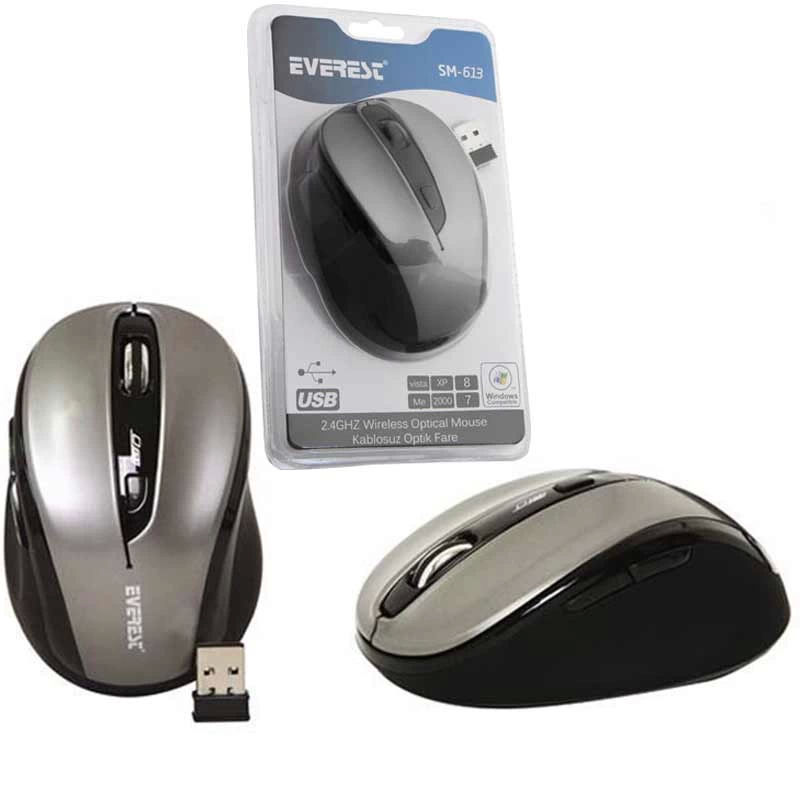 Everest Sm-613 2.4 Ghz Usb Siyah Kablosuz Optik Mouse ( Lisinya )