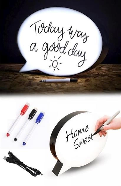 Kalemle Yazılabilen Konuşma Balonu Görünümlü Işıklı Mesaj Panosu ( Lisinya )