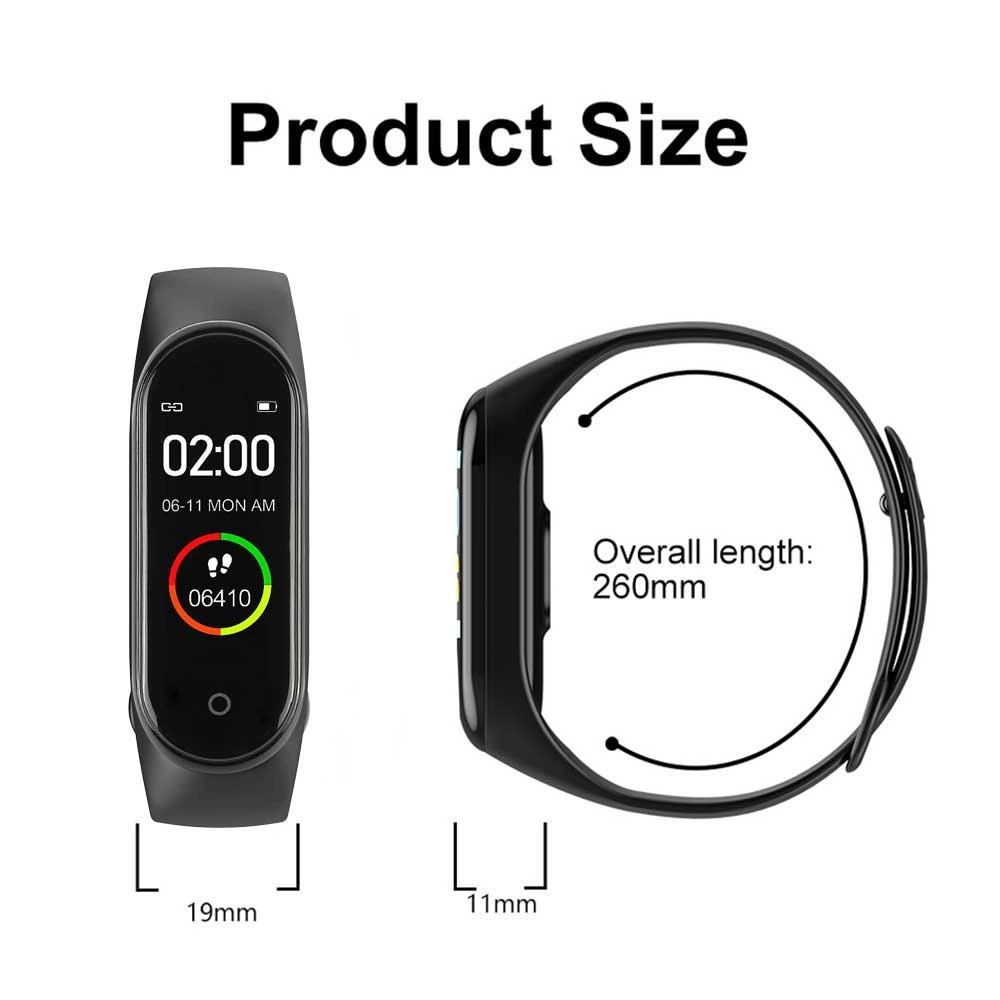 M4 Akıllı Saat Bileklik Kalp Hızı Kan Basıncı Nabız Pedometre Smart Watch ( Lisinya )