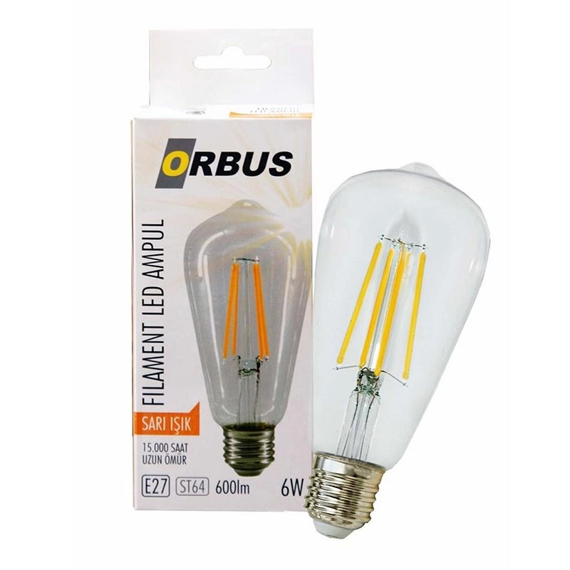 Orbus Orb-stc6w Fılament Bulb St64 E27 6 Watt 600 Lümen Sarı Led Ampül ( Lisinya )