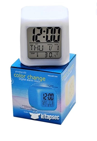 Renk Değiştiren Dijital Alarm Küp Saat ( Lisinya )