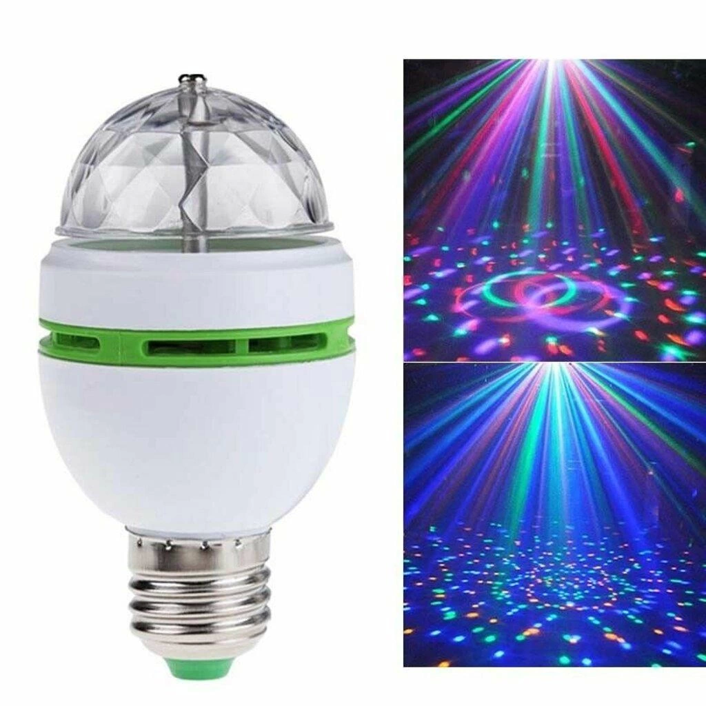 Renkli Led Döner Başlıklı Disko Topu Ampul Gece Lambası Disco Lamp ( Lisinya )