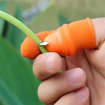 Silikon Parmak Koruyucu Meyve Toplama Aracı Bahçe Kesme Bıçak Eldiven ( Lisinya )