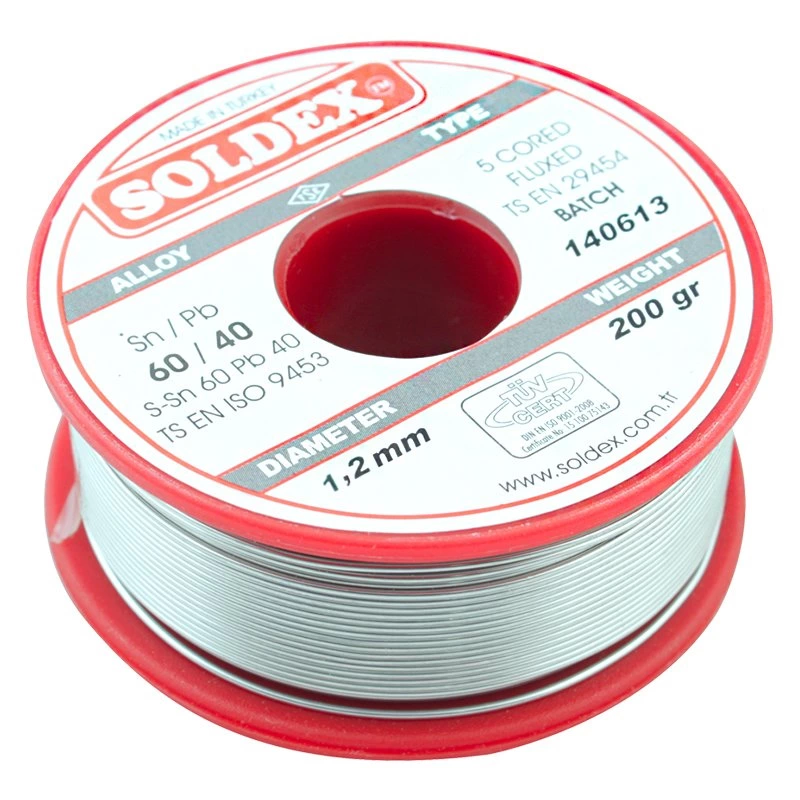 Soldex 1.2mm 200 Gram Kalın Lehim Sn60 Pb40 ( Lisinya )