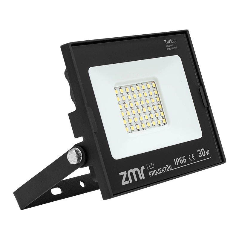 Zmr 30 Watt - 220 Volt 6500k Ip66 150* Işık Açısı Siyah Slim Kasa Led Projektör ( Lisinya )