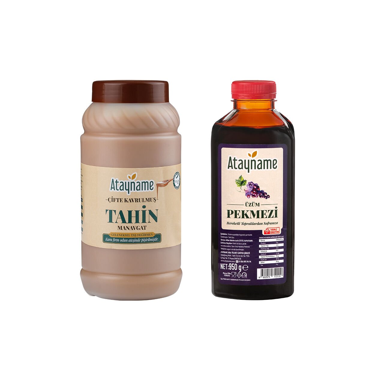 Lisinya Çifte Kavrulmuş Manavgat Tahin 900 G & Üzüm Pekmezi Paketi 950 Ml.