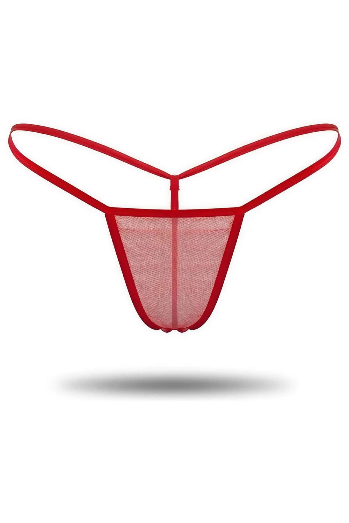 Kırmızı Transparan Tül String Tanga TM1115