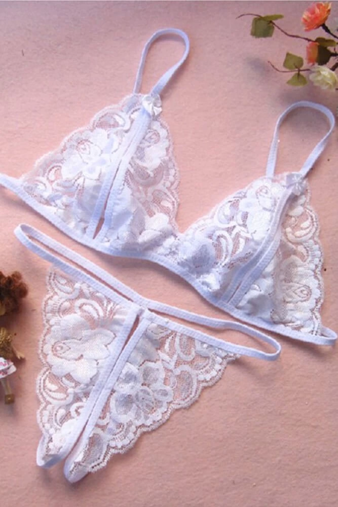 Beyaz Dantelli Fantazi Sütyen ve G-String Takımı TM2090 Beyaz Dantelli Fantazi Sütyen ve G-String Takımı TM2090