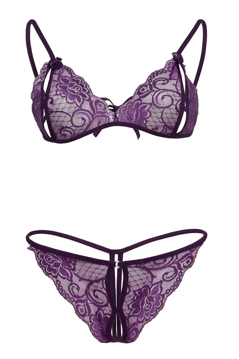 Mor Dantelli Sütyen Ve Gstring Takımı TM2087 Mor Dantelli Sütyen Ve Gstring Takımı TM2087